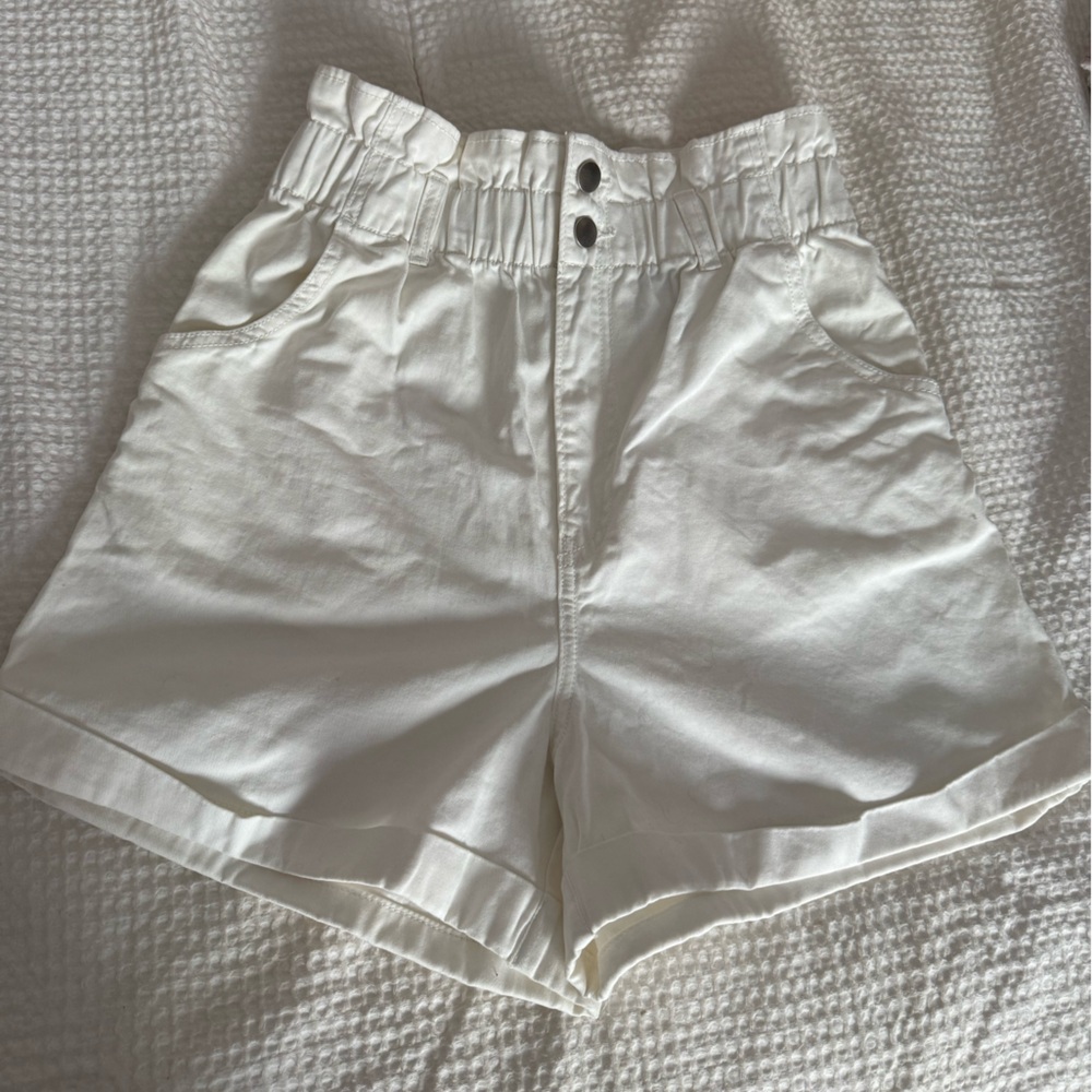 H&M White Paperbag Shorts